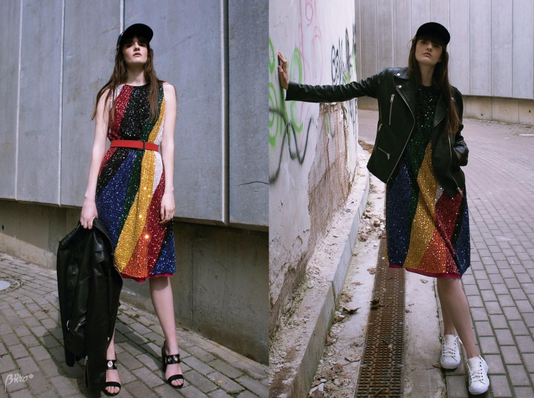 Платье комбинация с косухой