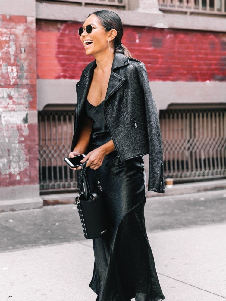 Кожанка с платьем