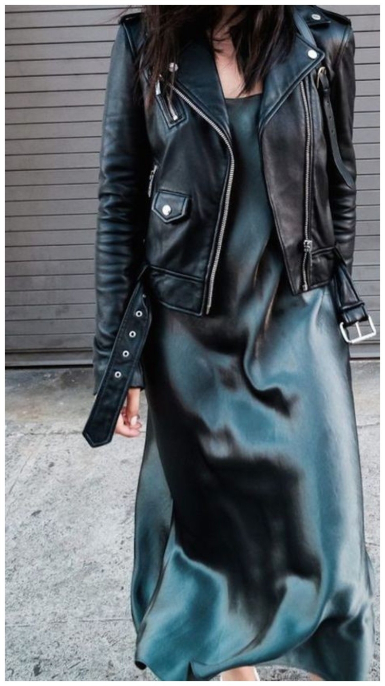 Платье комбинация с косухой