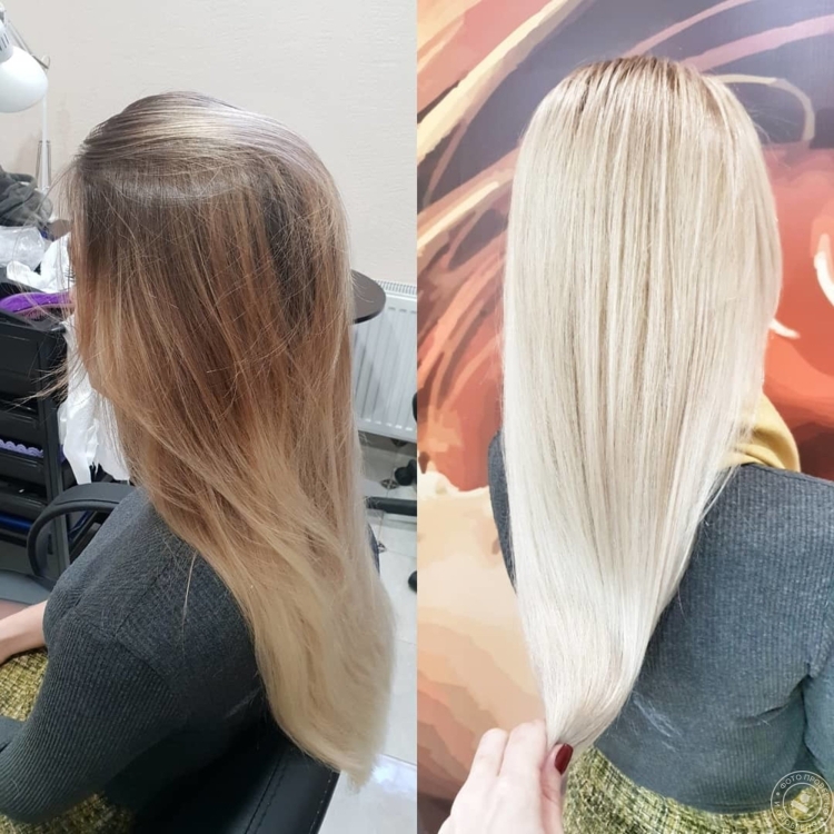 Затемнение корней с растяжкой