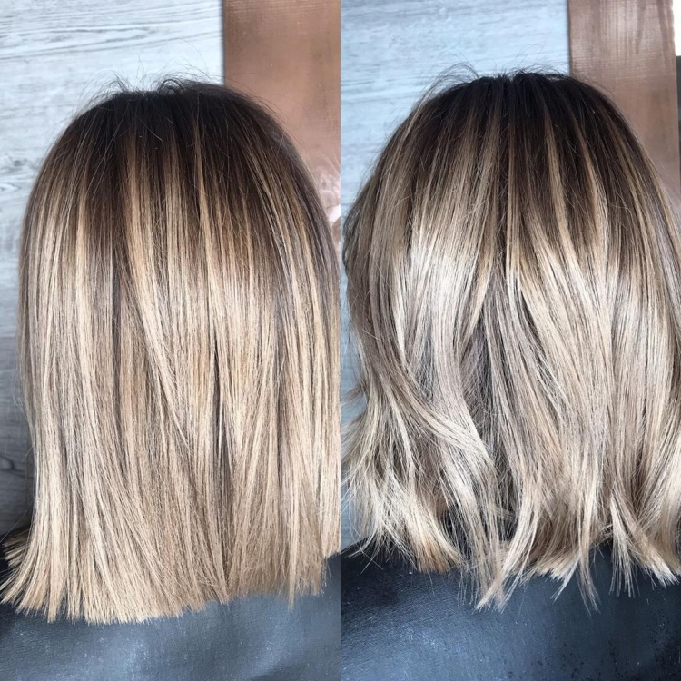 Мелирование с затемненными корнями