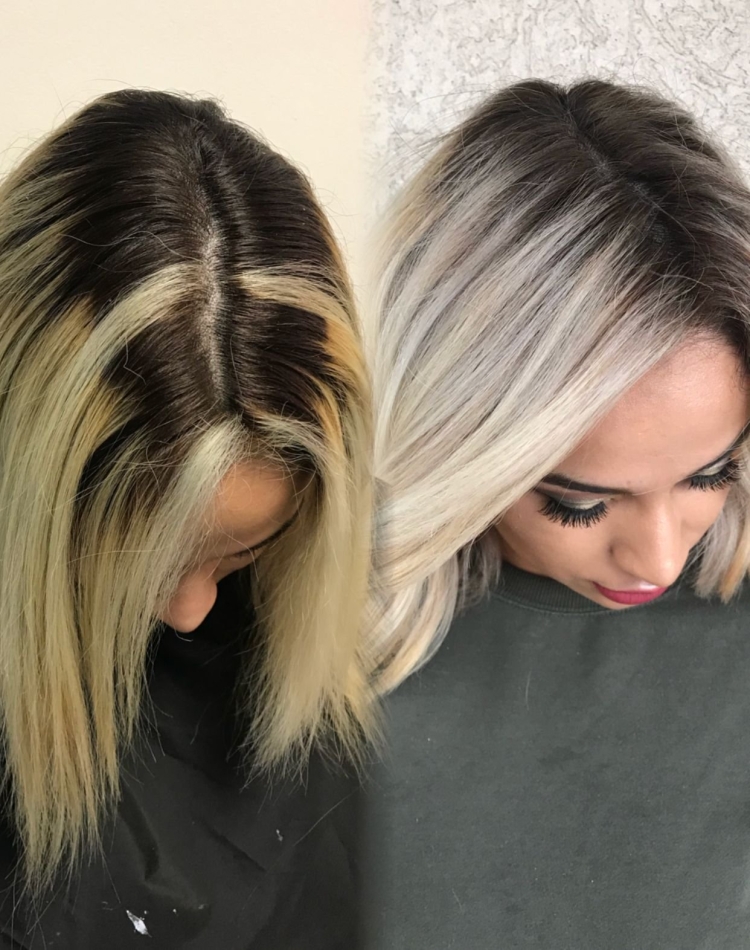 Мелирование волос с темными корнями