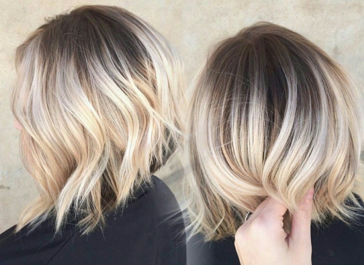 Омбре блонд каре