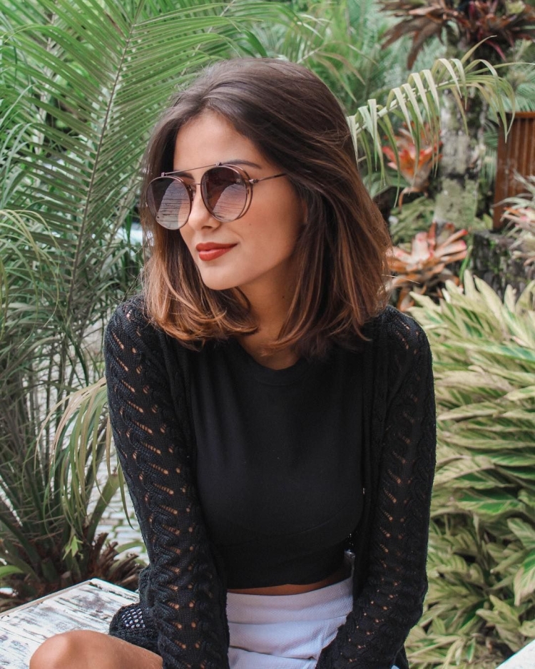 Удлиненное каре шатен