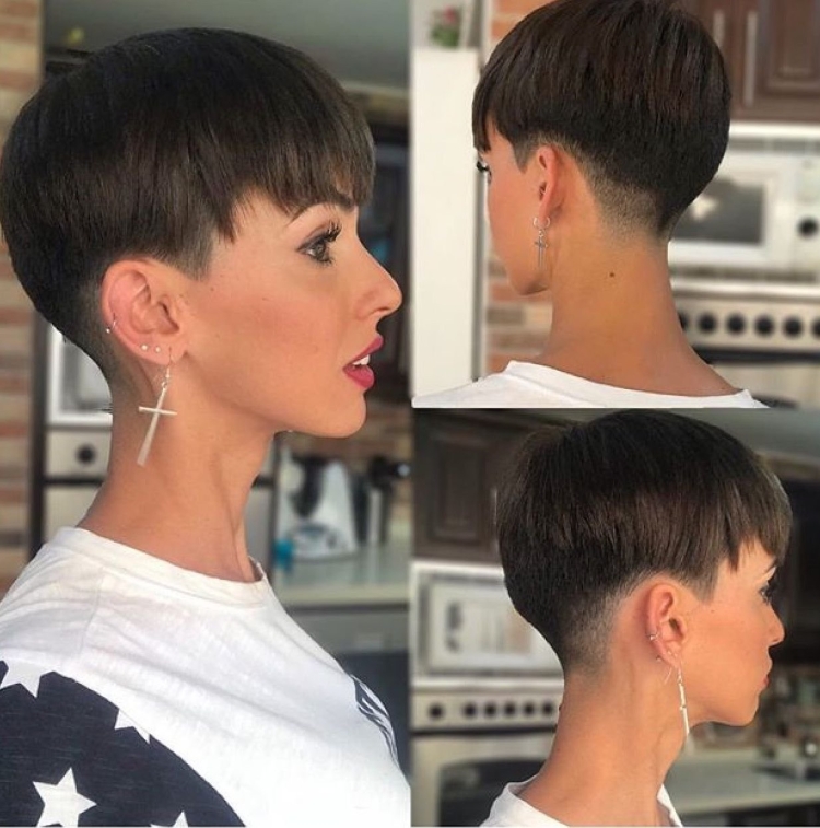 Короткие женские стрижки с подбритым затылком