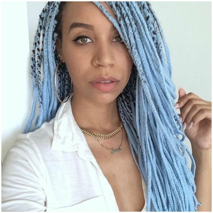 Афрокосы Box Braids голубые
