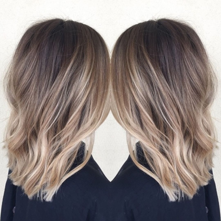 Шатуш балаяж на русые волосы каре