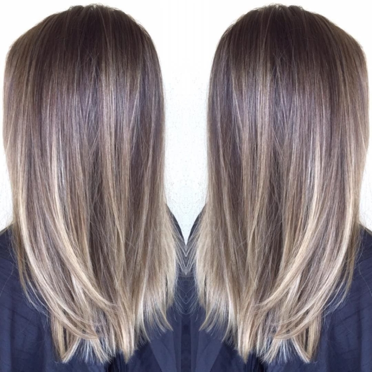 Балаяж на средние волосы прямые