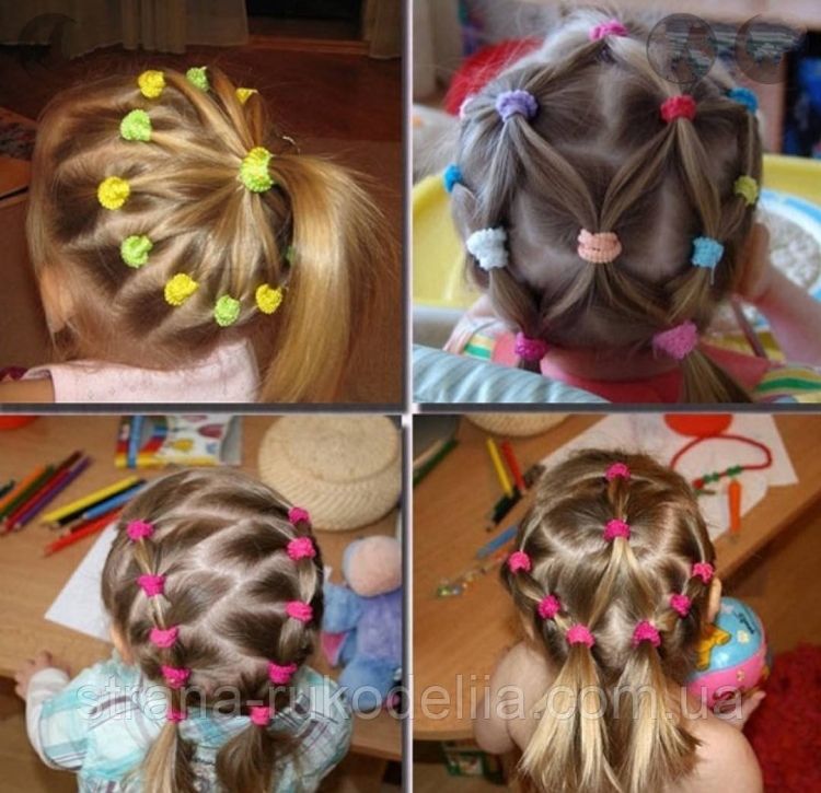 Причёски с маленькими резинками