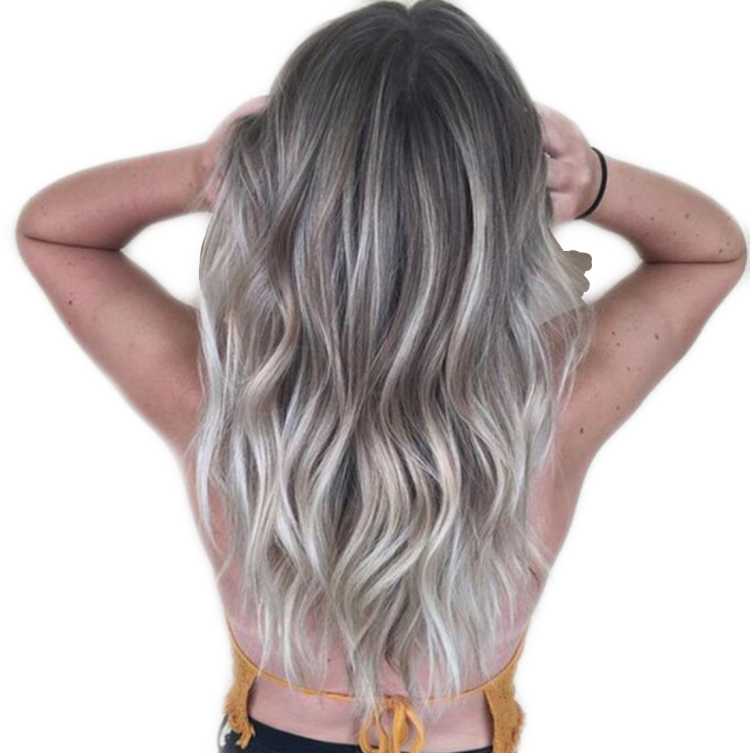 Балаяж серебристый блонд