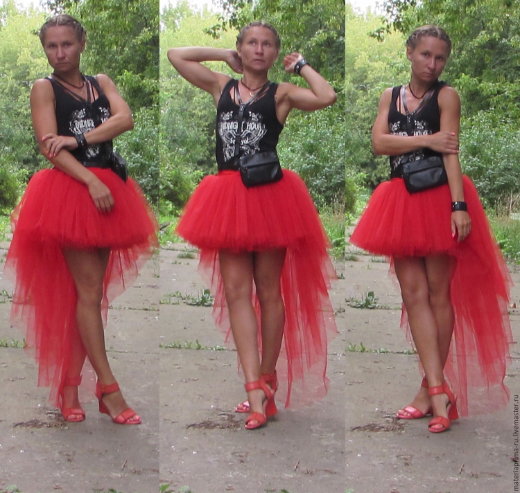 Фатиновая юбка со шлейфом