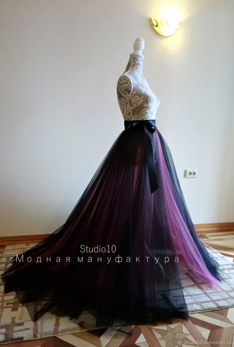 Юбка в пол со шлейфом