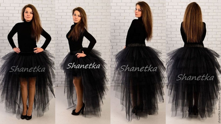 Юбка из фатина со шлейфом