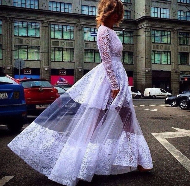 Свадебное платье с прозрачным низом