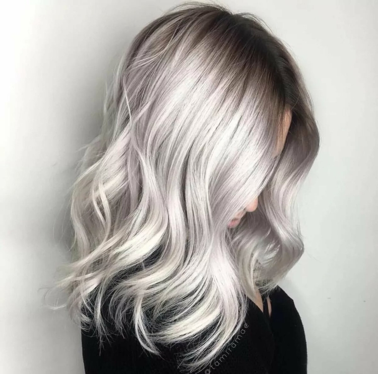 Балаяж жемчужный блонд