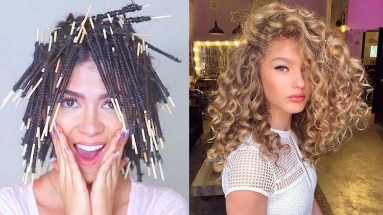 Афро кудри на плойку на длинные волосы