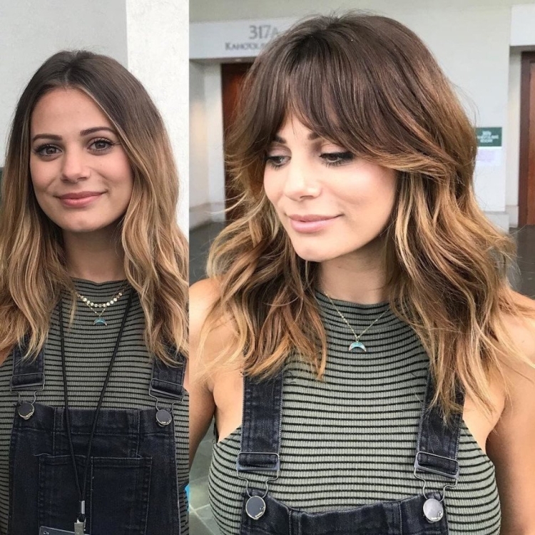 Шатуш на средние волосы с челкой