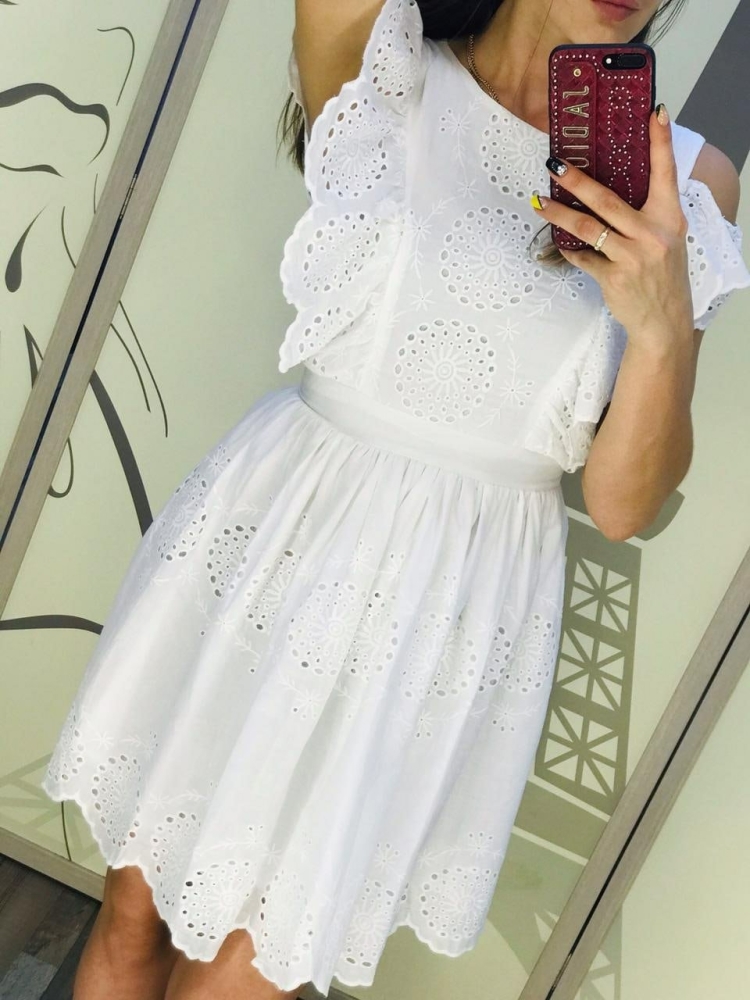 Белые платья из хлопка с кружевом