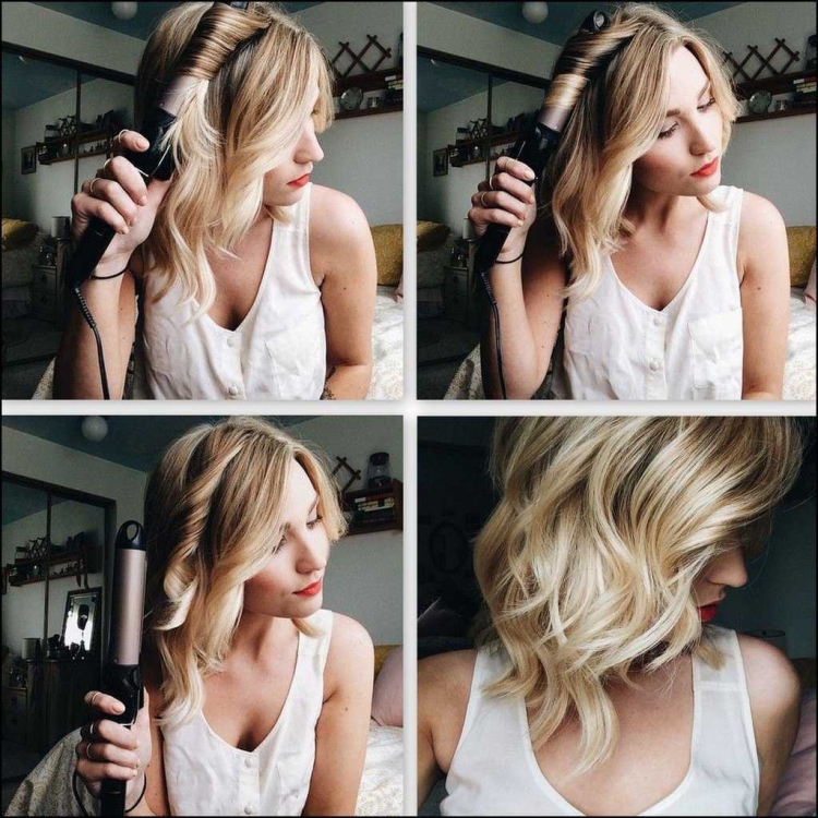 Локоны на удлиненное каре утюжком