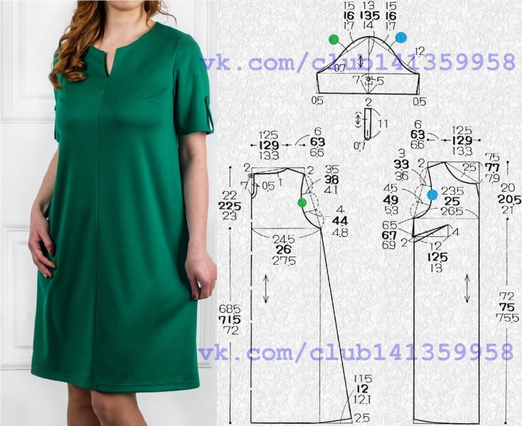 Платье трапеция для полных выкройка