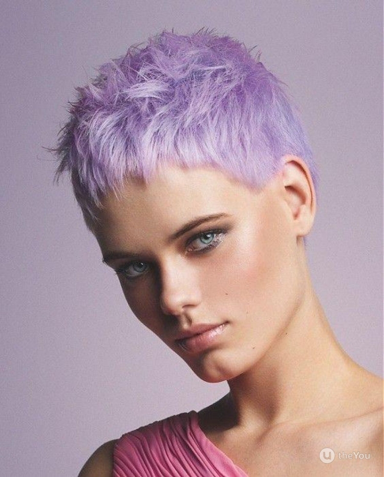Креативное окрашивание на очень короткие волосы
