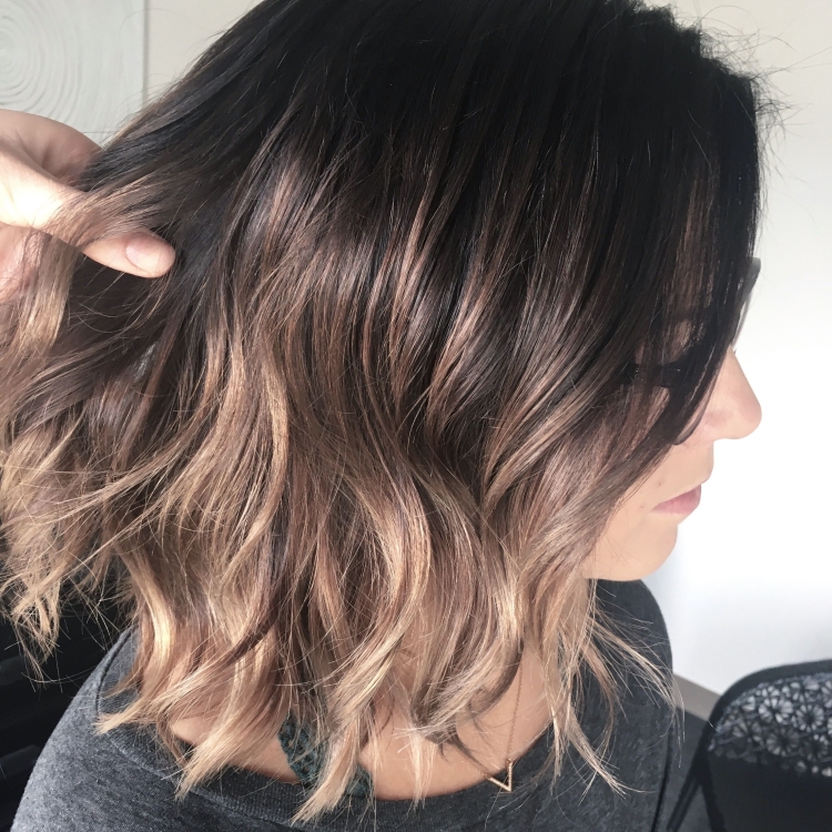 Окрашивание волос балаяж на темные короткие волосы