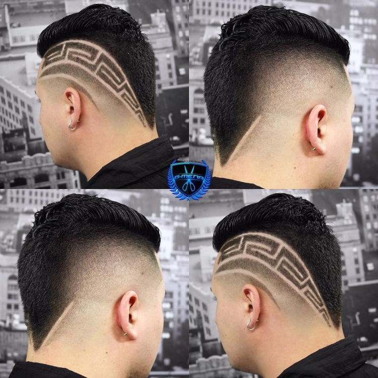 Стрижка с полоской сбоку