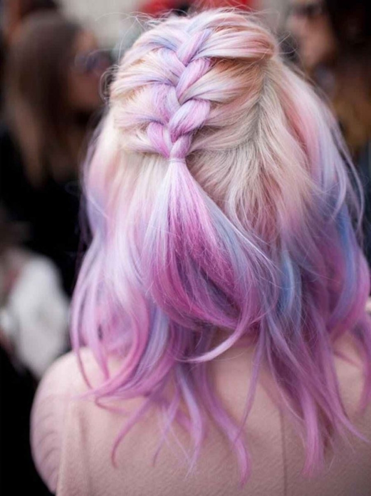 Прически с цветными волосами