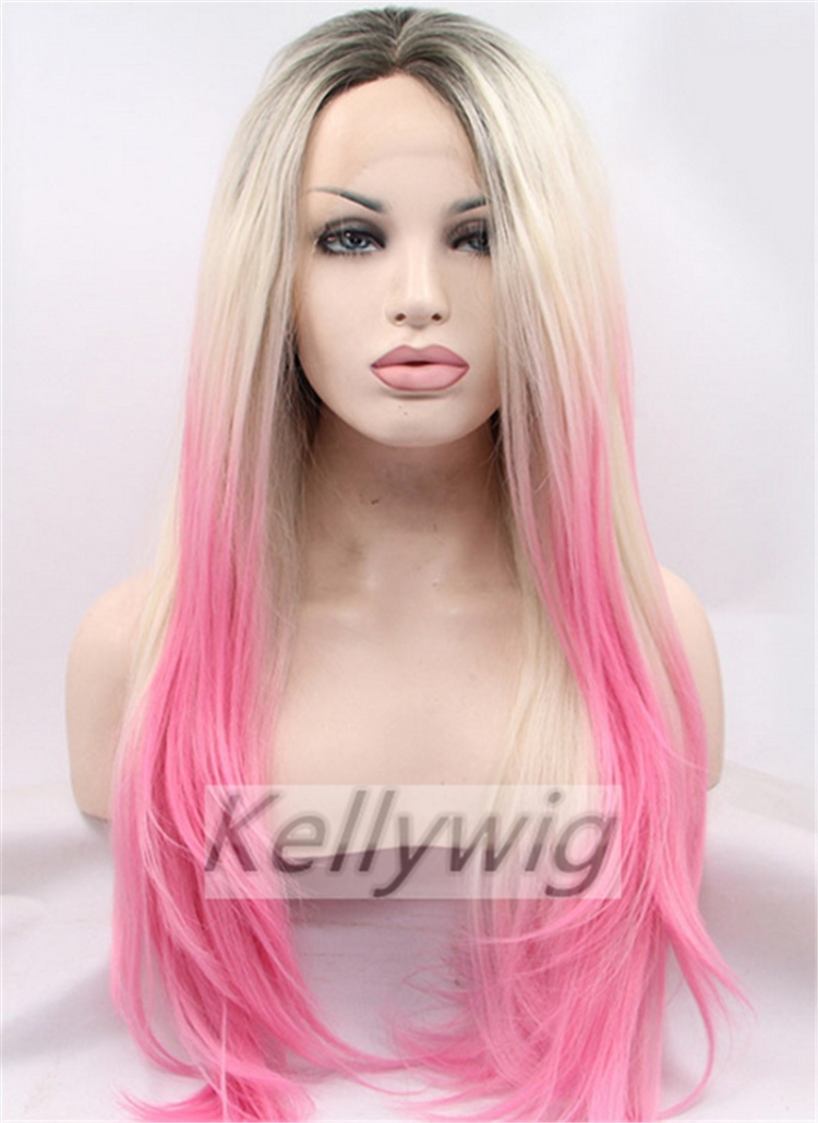 Блонд с розовыми концами