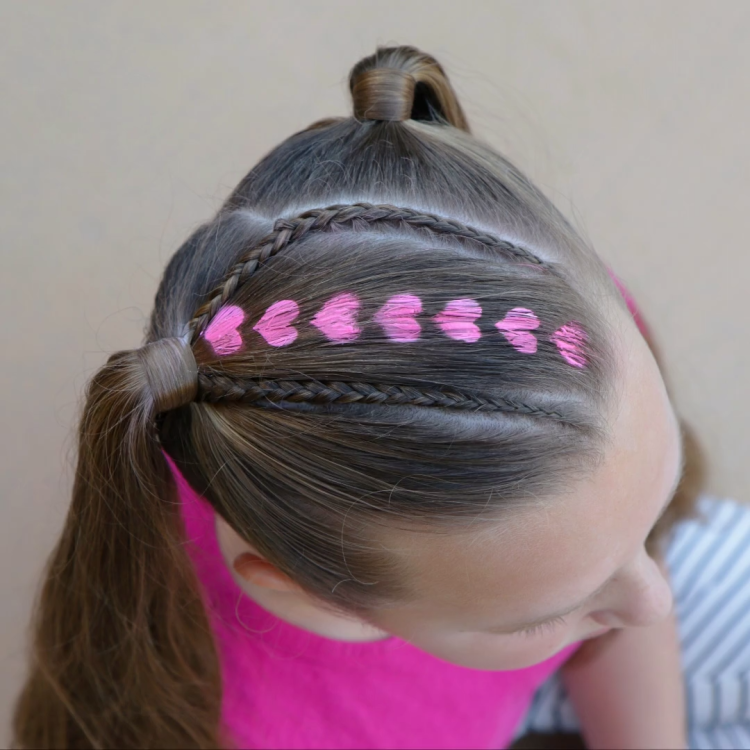 Прически для девочек с разноцветными резинками