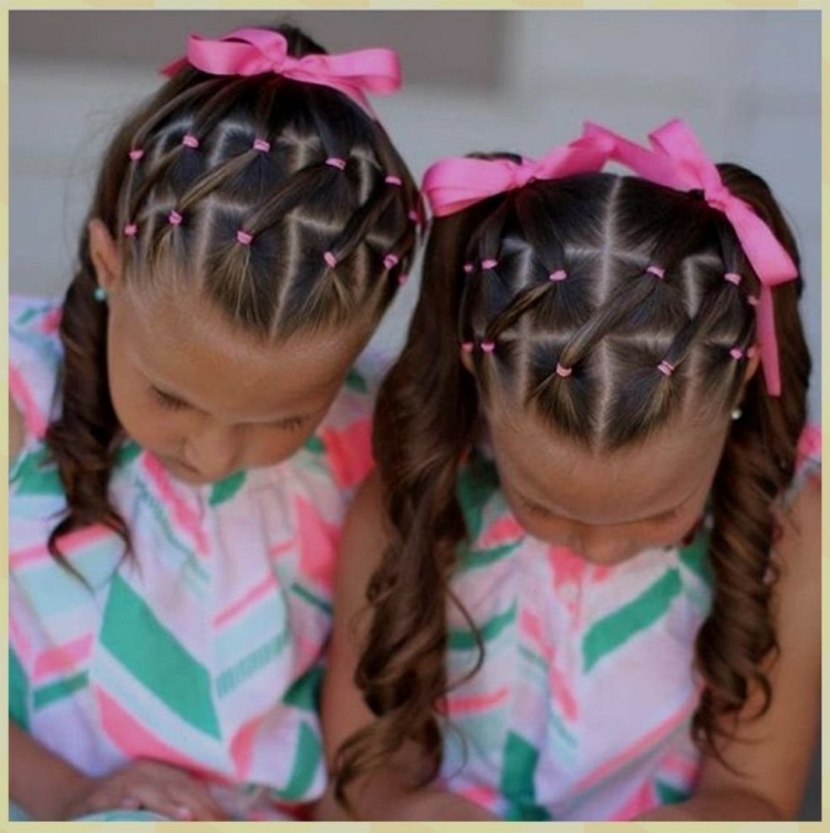 Прическа много резинок для девочки