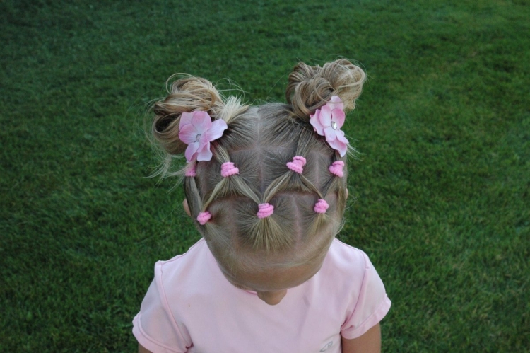 Прическа для девочки 2 года с резиночками