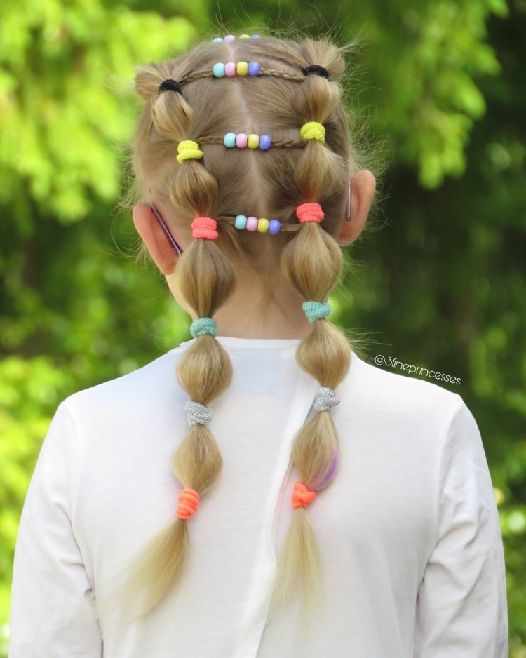 Косички с маленькими резиночками