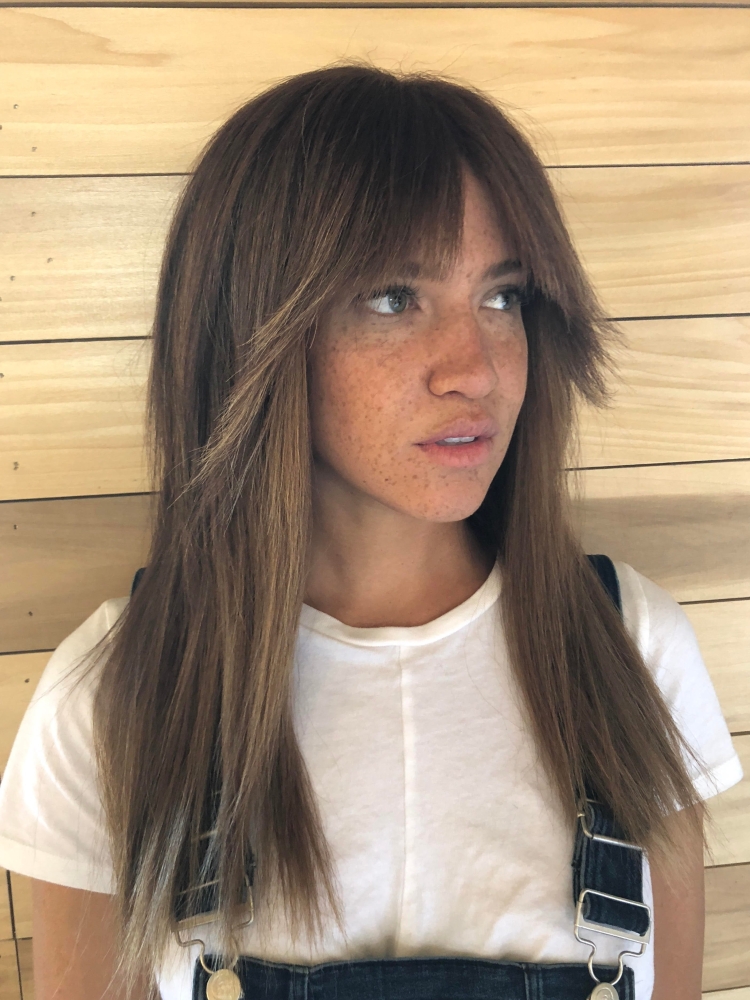 Челка шторка на подростках