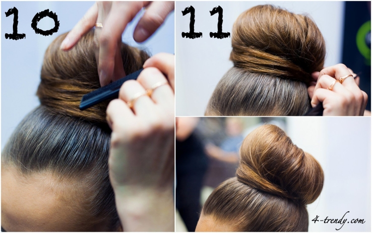 Гулька на голове с резинкой