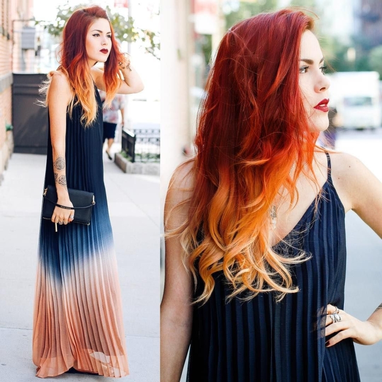 Омбре на рыжие волосы