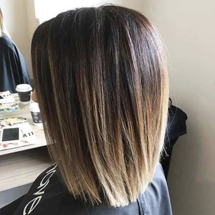 Шатуш балаяж на темные каре