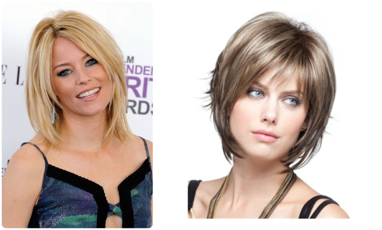 Стрижка каре Каскад на средние волосы для овального лица