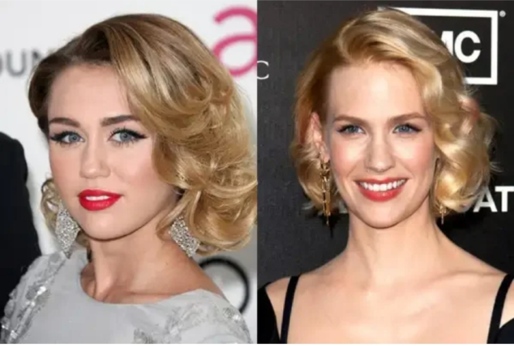 Голливудская волна на каре с челкой