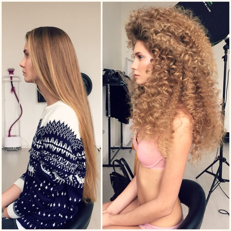 Прямые кучерявые волосы