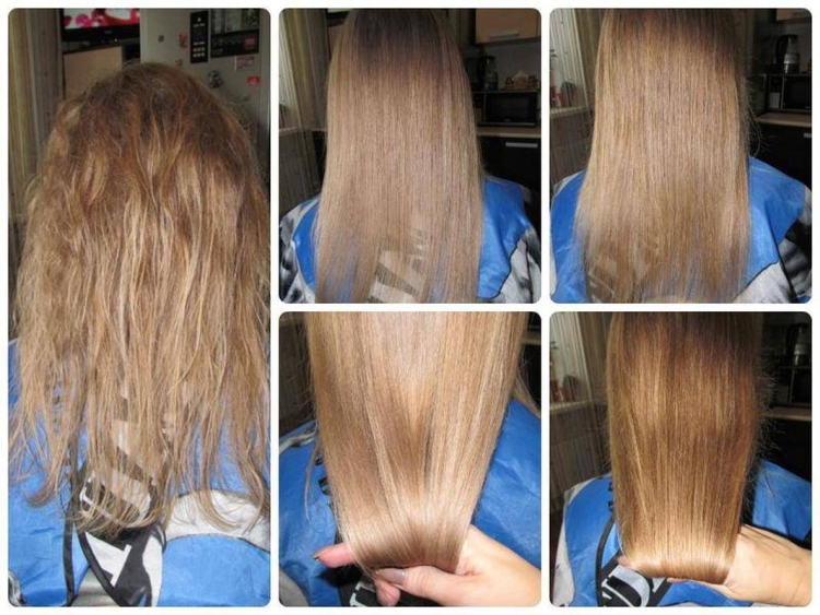 Ботокс для волос до и после