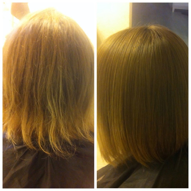 Кератин на короткие тонкие волосы