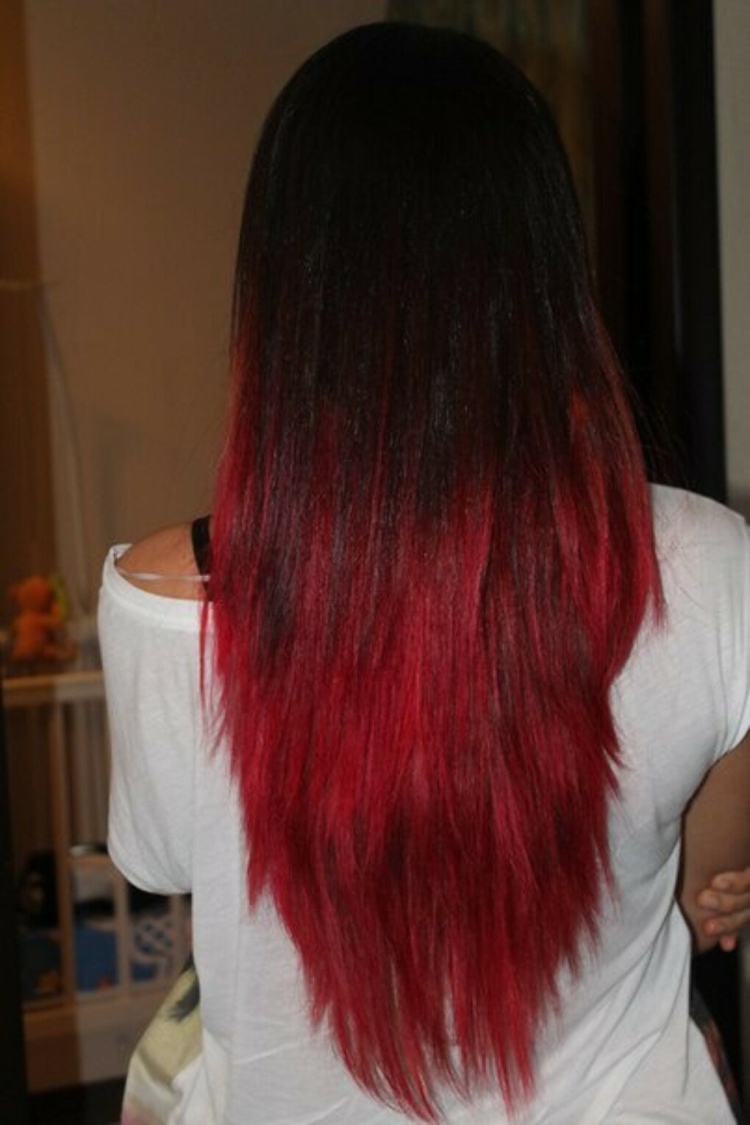 Красные кончики волос