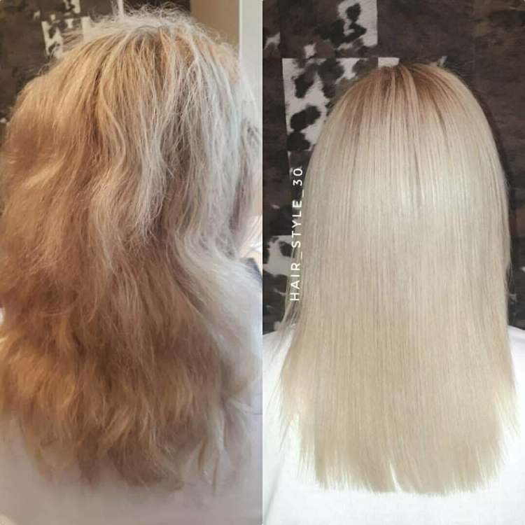 Ботокс для волос до и после