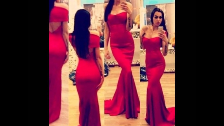 Красное платье с открытой спиной длинное