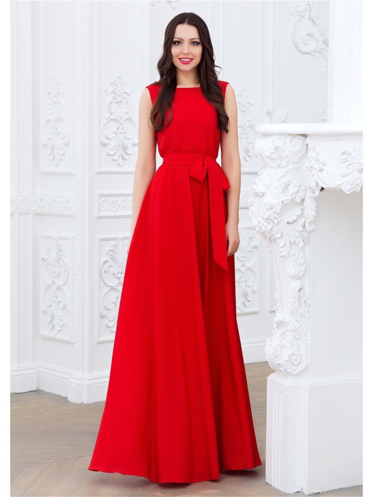 Красивое красное платье