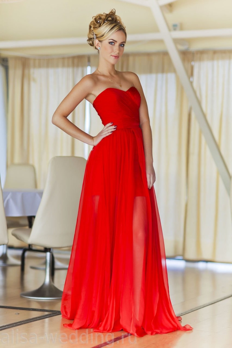 Красное платье вечернее длинное
