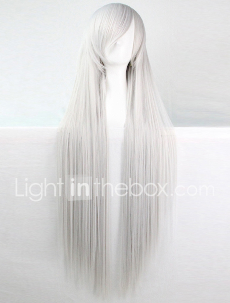 Серые длинные волосы парик