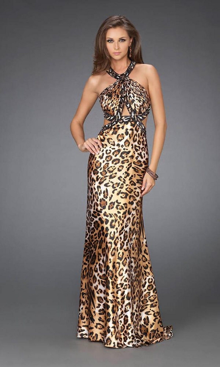 Леопардовое платье вечернее