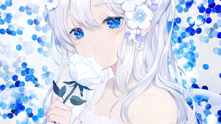 Аниме девушка с голубыми глазами